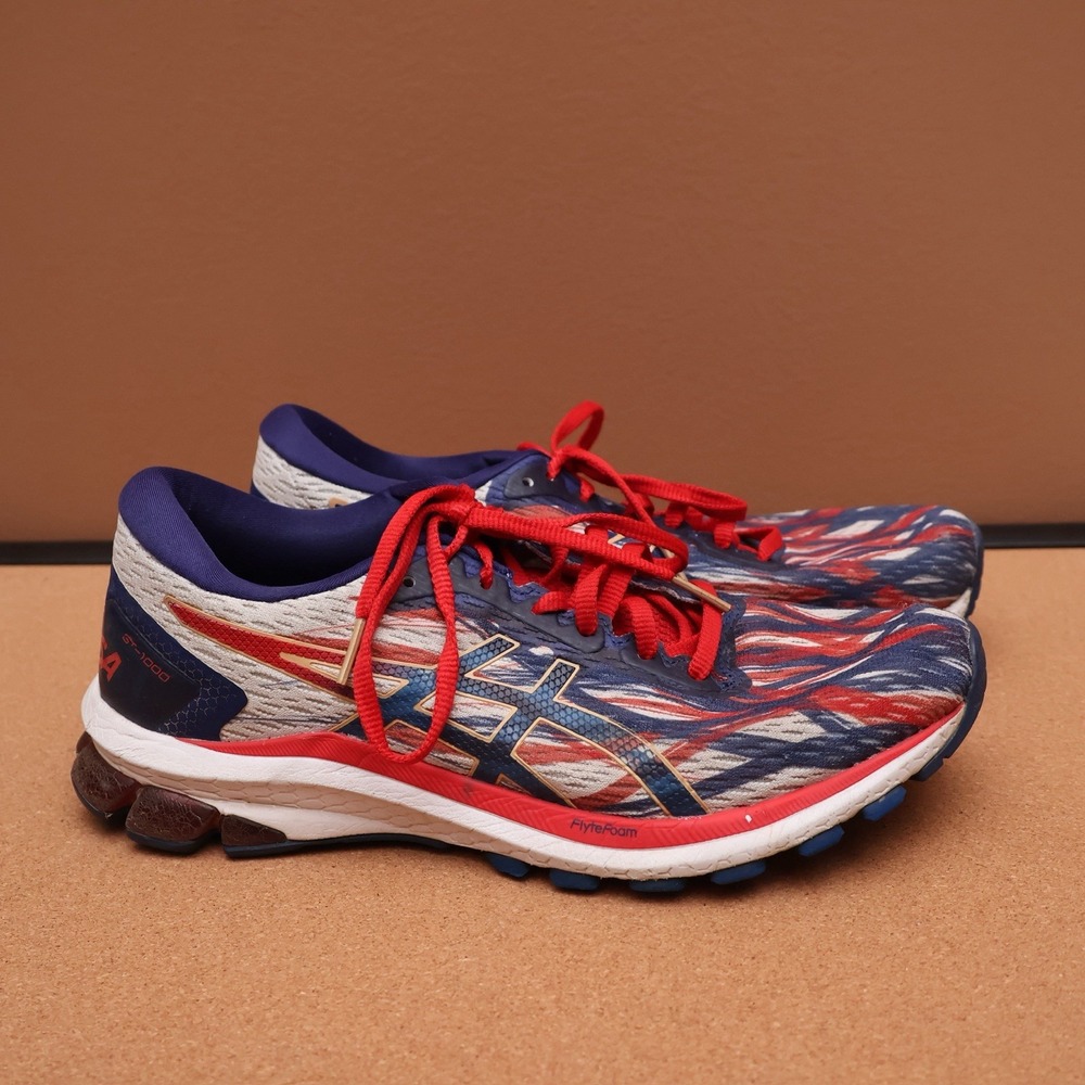ASICS GT-1000 USA Running Shoes Mens 9.5 Red White Blue 1012A977
